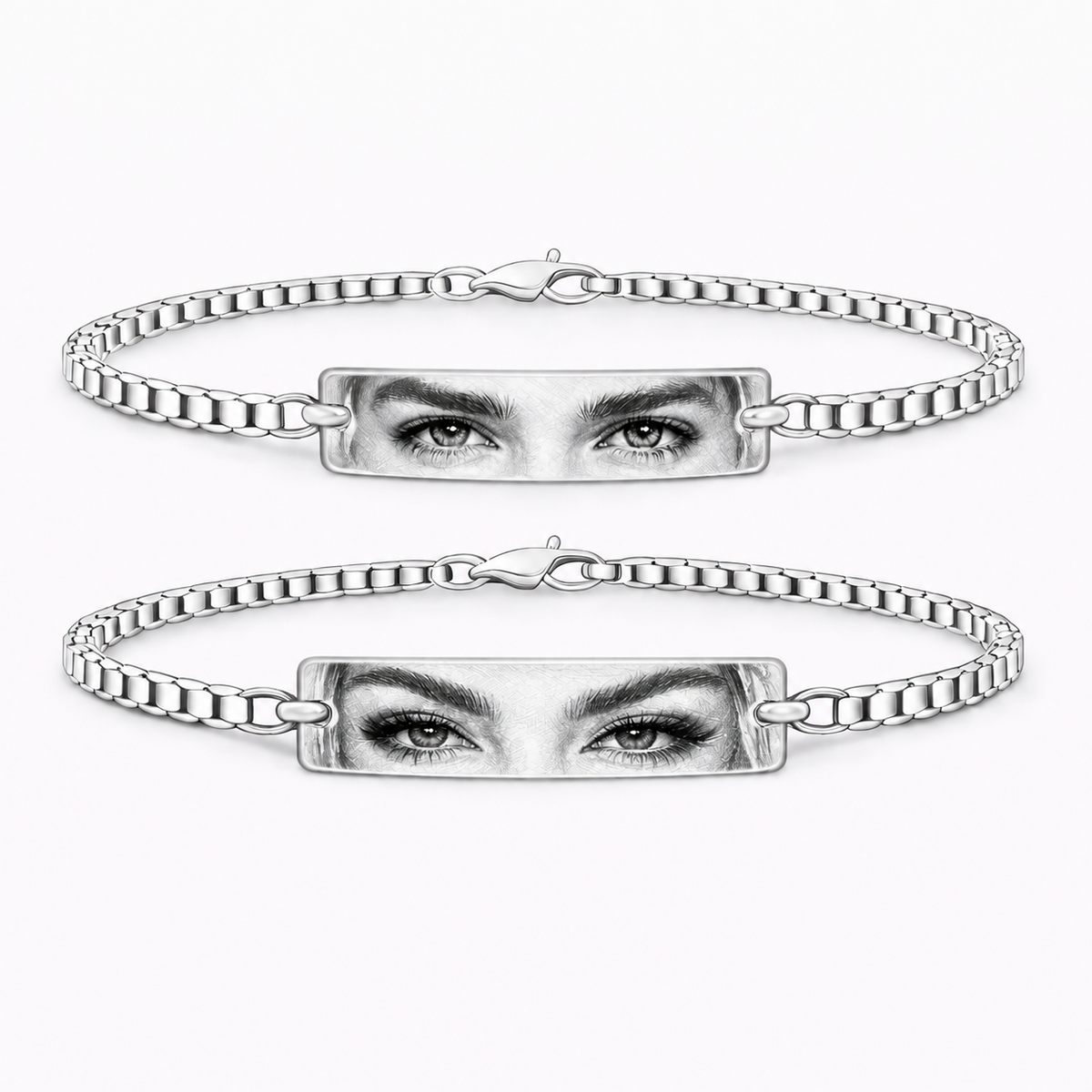 Set 2 Bratari Personalizate Eyes cu Argint