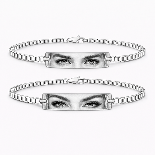 Set 2 Bratari Personalizate Eyes cu Argint