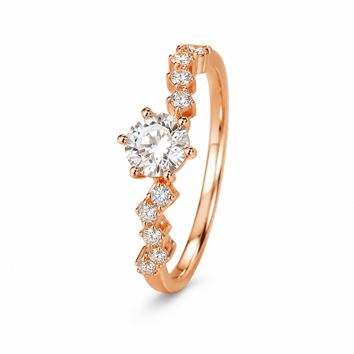 Inel Crystal Rose cu Argint Reglabil