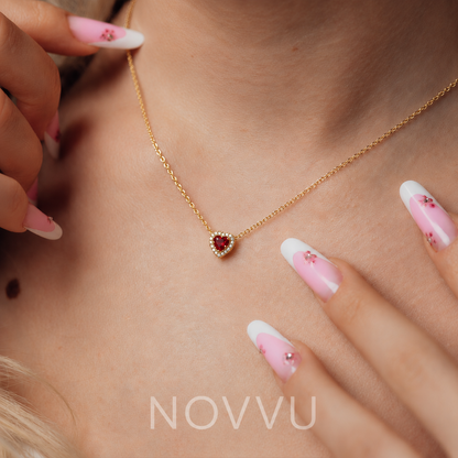 Set bijuterii Inel,Bratara si Colier Red Heart Cu Aur