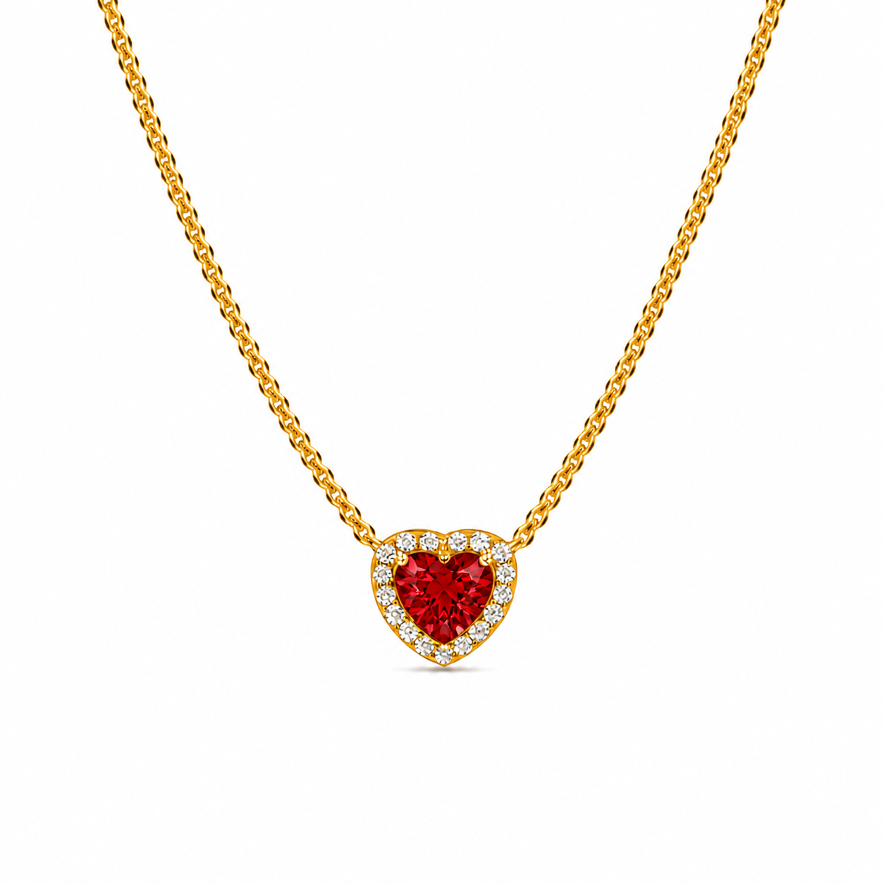 Colier Red Heart Gold