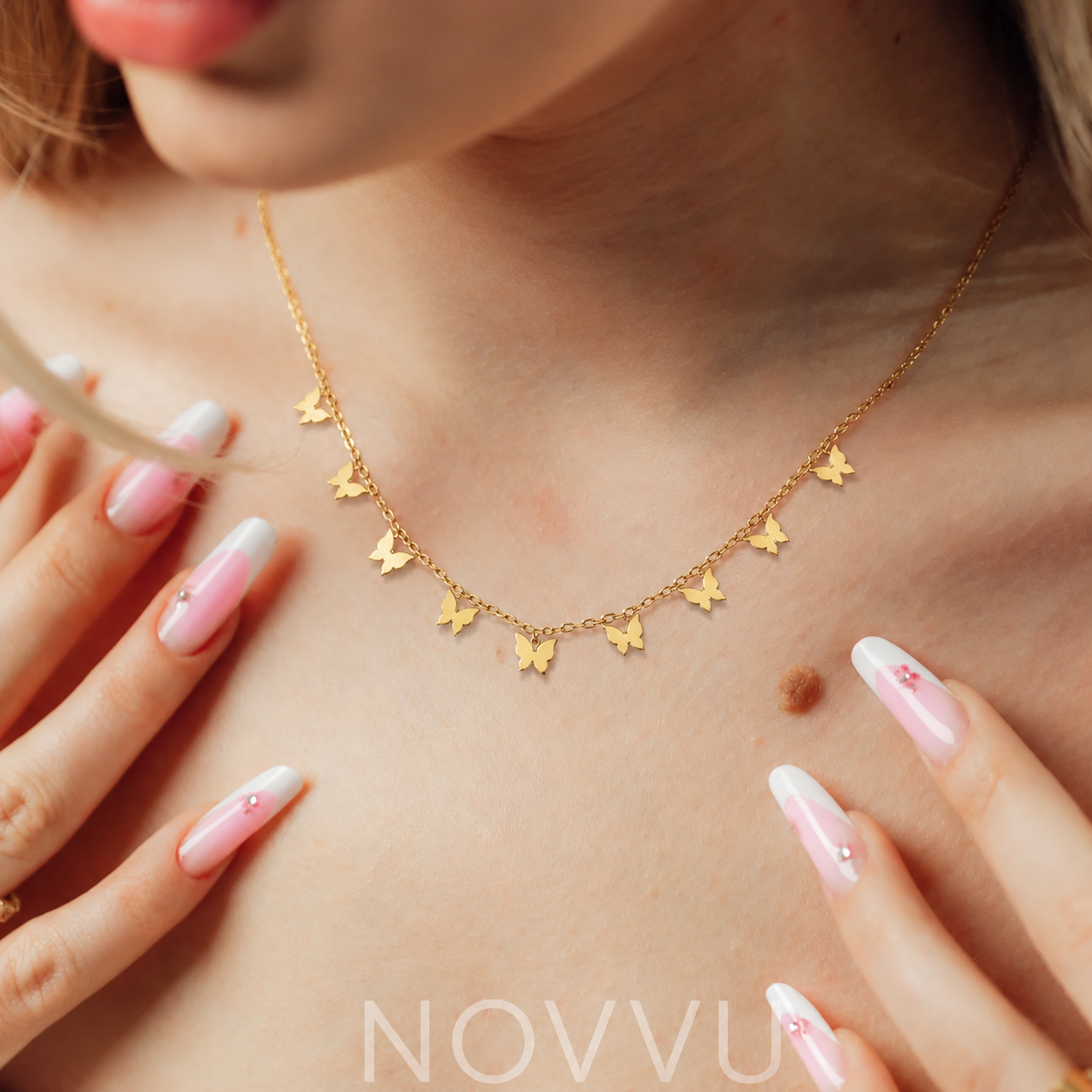 Colier Fluture Placat cu Aur 18k