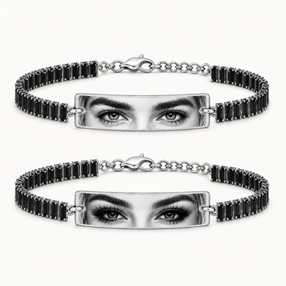 Set 2 Bratari Personalizate Mystic Black Eyes cu Argint