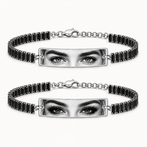 Set 2 Bratari Personalizate Mystic Black Eyes cu Argint