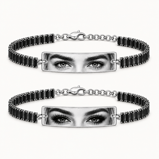 Set 2 Bratari Personalizate Mystic Black Eyes cu Argint