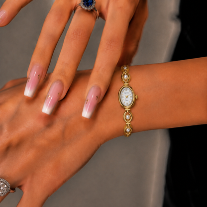 Ceas Vintage Onyx Gold