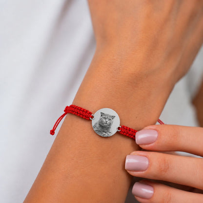 Bratara Rosie Personalizata Pisica cu Argint