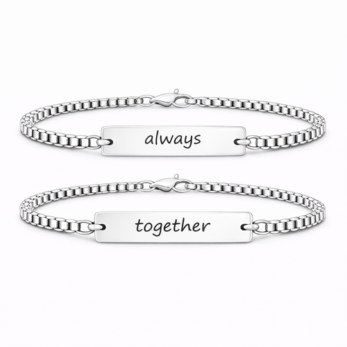 Set 2 Bratari Personalizate Always cu Argint