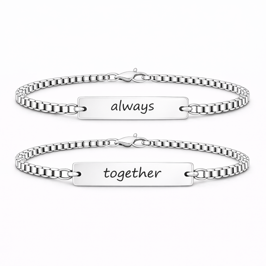 Set 2 Bratari Personalizate Always cu Argint