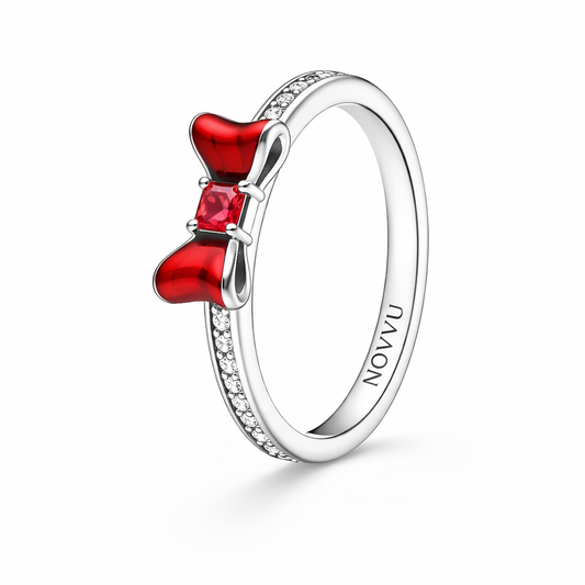 Inel Red Bow Cu Argint