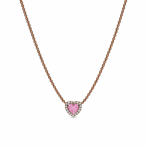 Colier Pink Heart Rose