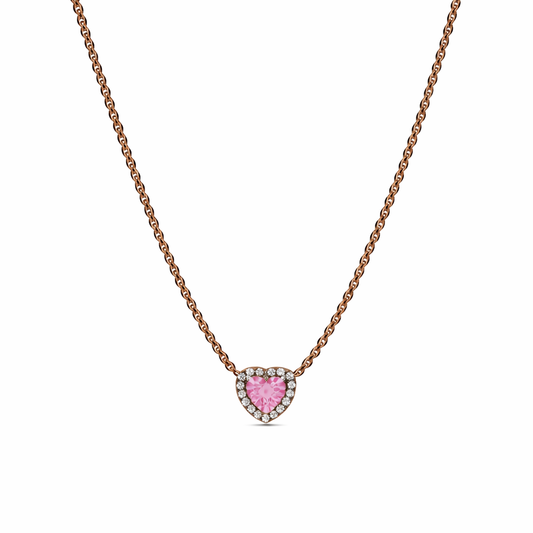Colier Pink Heart Rose
