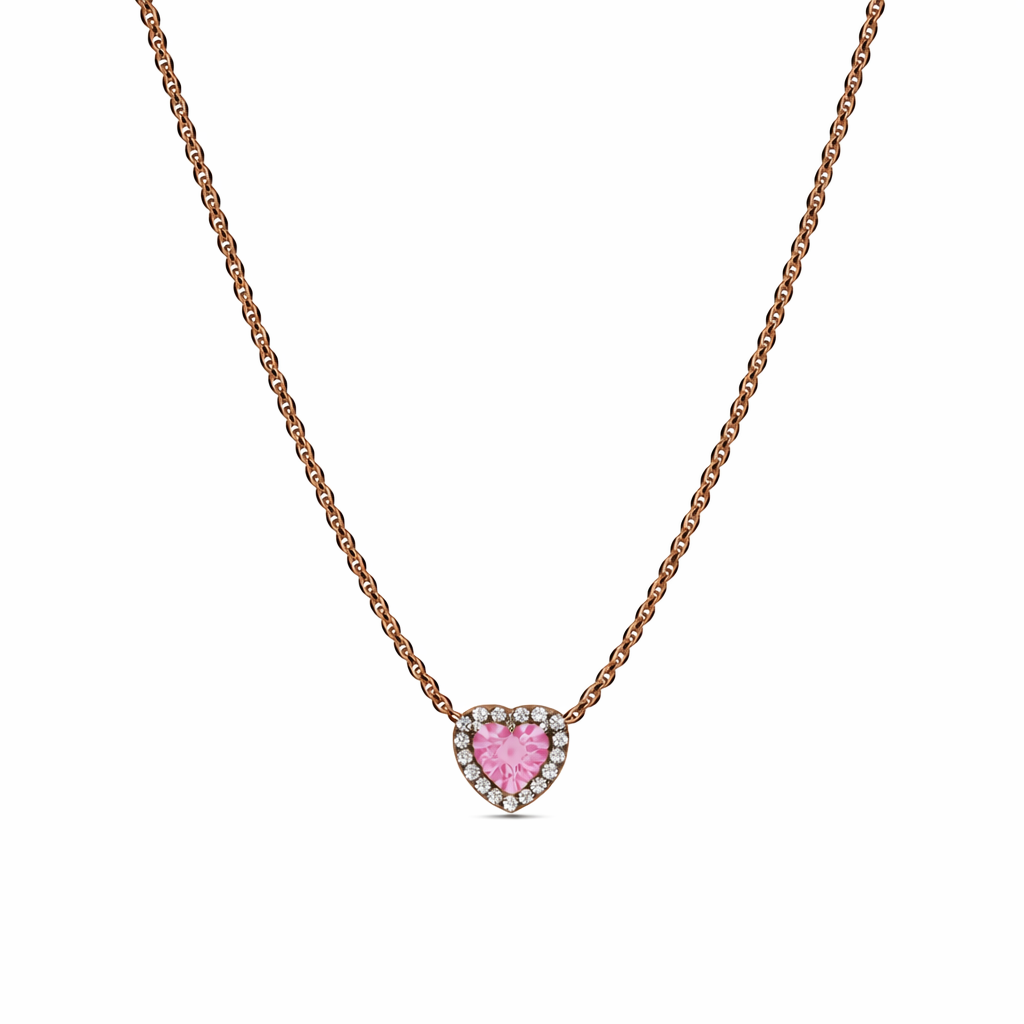 Set bijuterii Inel,Cercei si Colier Pink Heart