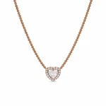Set bijuterii Inel,Cercei si Colier White Heart Rose Cu Argint