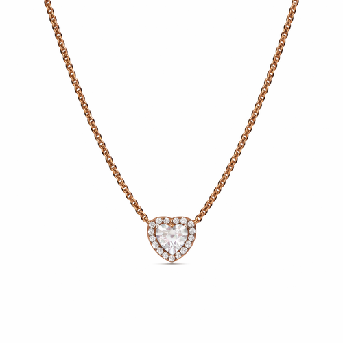 Colier White Heart Rose