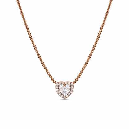 Set bijuterii Inel si Colier White Heart Cu Argint