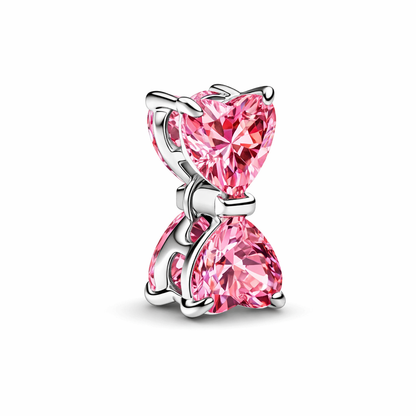 Talisman Pandantiv Pink Bow Cu Argint