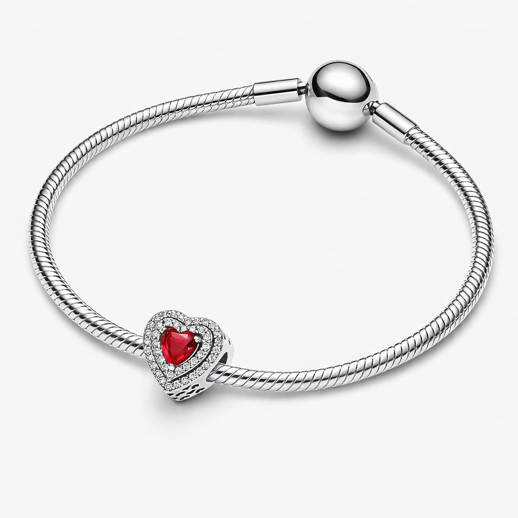 Talisman Pandantiv Red Heart Cu Argint