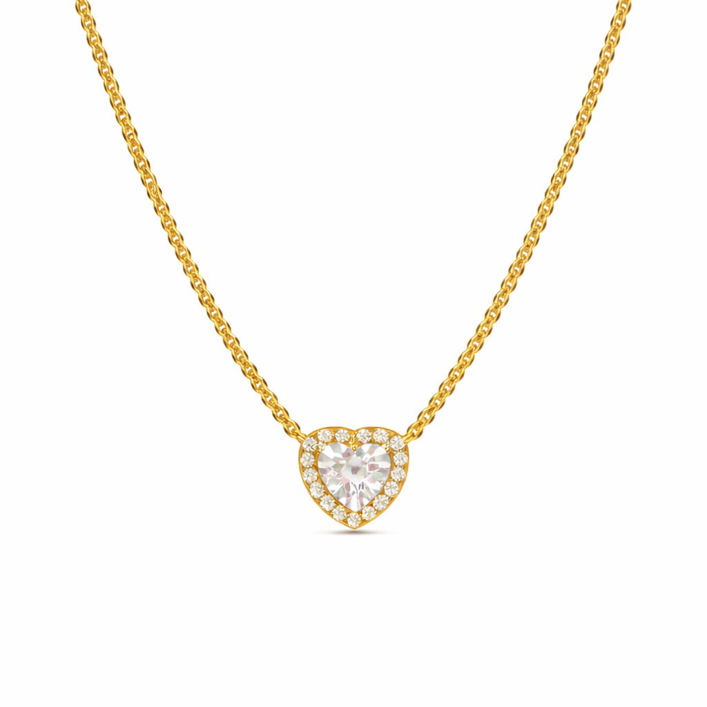 Colier White Heart Gold