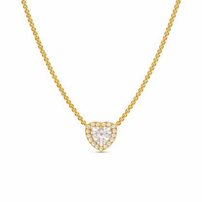 Set bijuterii Inel,Cercei si Colier Gold White Heart Cu Argint