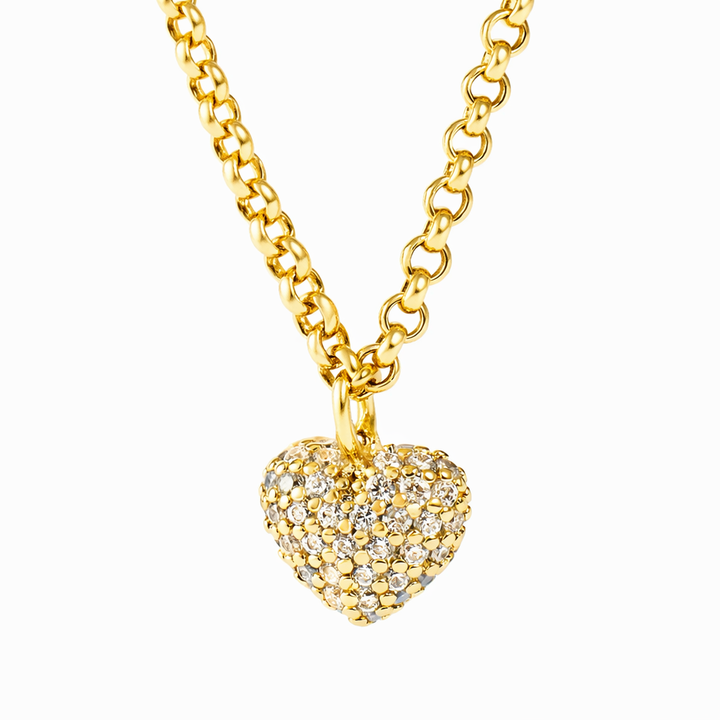Colier Inima Placat Cu Aur 18k