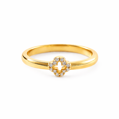 Inel Trifoi Placat cu Aur 18k