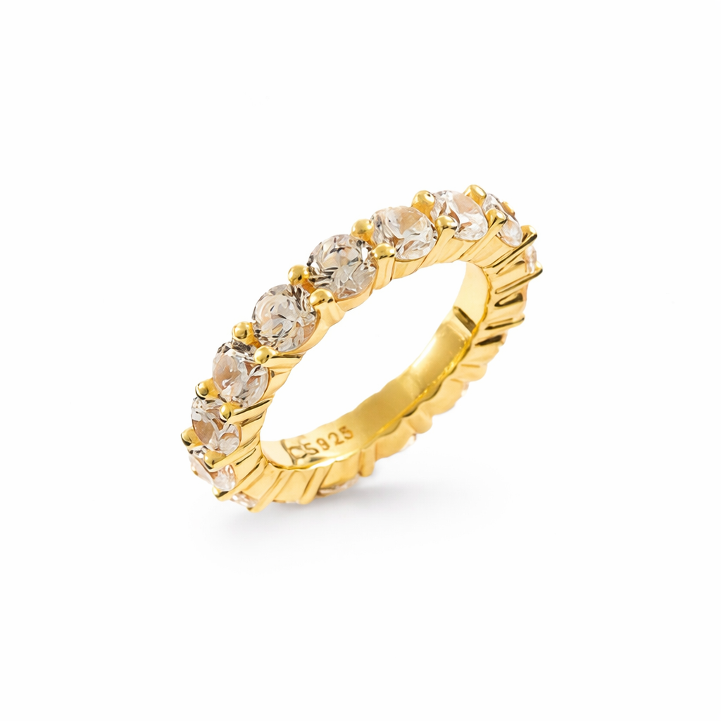 Inel Cristal Placat cu Aur 18k
