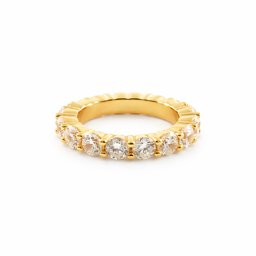 Inel Cristal Placat cu Aur 18k