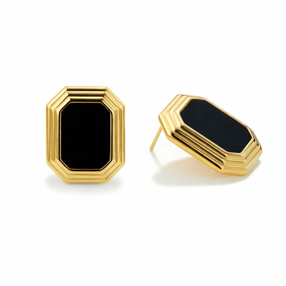 Cercei Black Placati cu Aur 18k