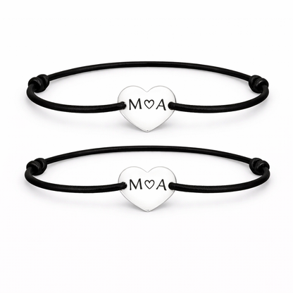 Set 2 Bratari Personalizate Initiale cu Argint