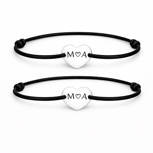 Set 2 Bratari Personalizate Initiale cu Argint