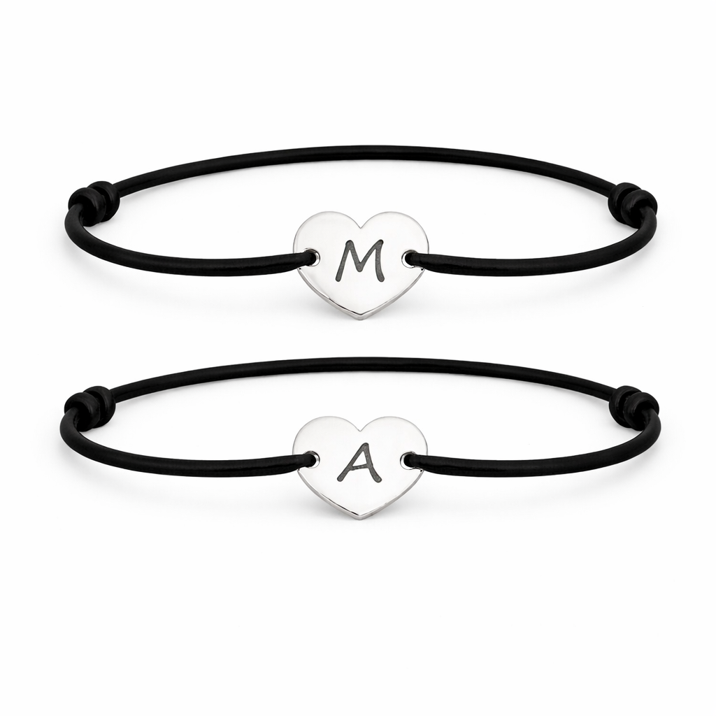 Set 2 Bratari Personalizate Initiale 2.0 cu Argint