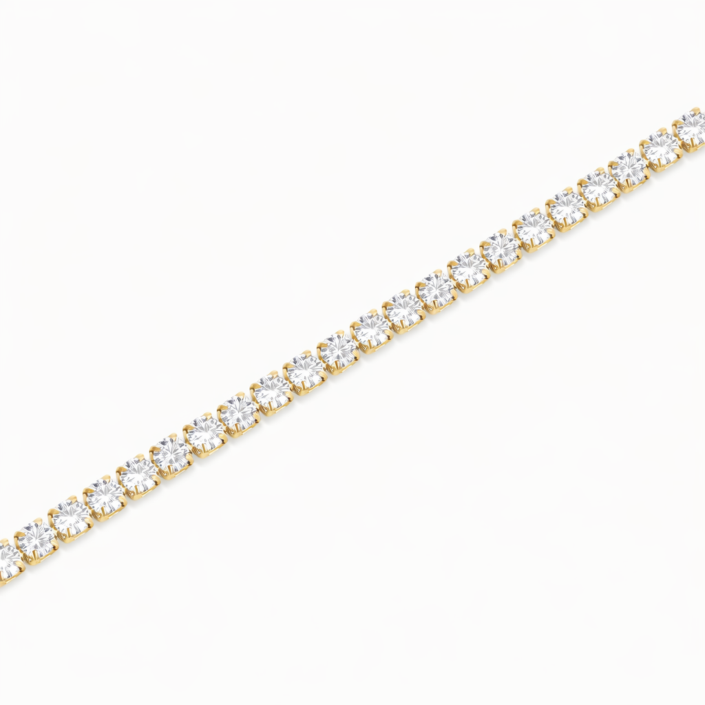 Bratara Tennis Slim Placata cu Aur 18k