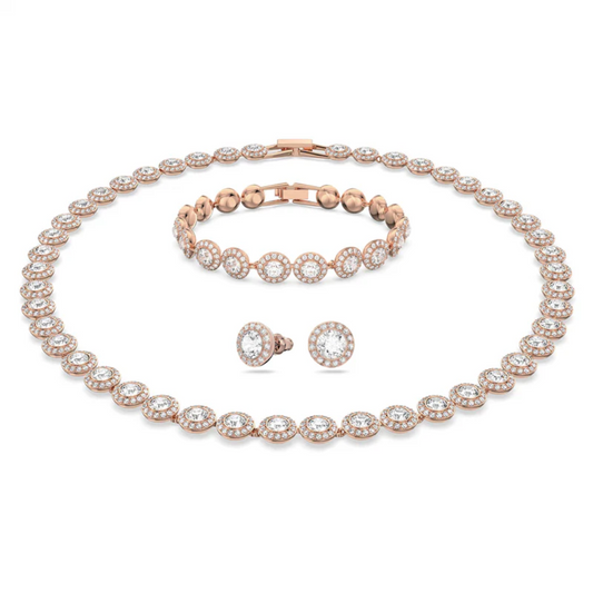 Set Angel Brățară+Colier+Cercei Cadou Rose Gold