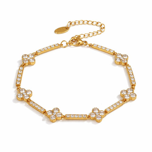 Bratara Floare Placata cu Aur 18k