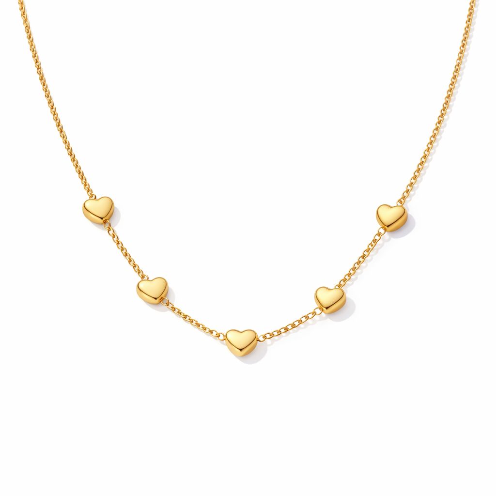 Colier Multi Heart Placat cu Aur 18k