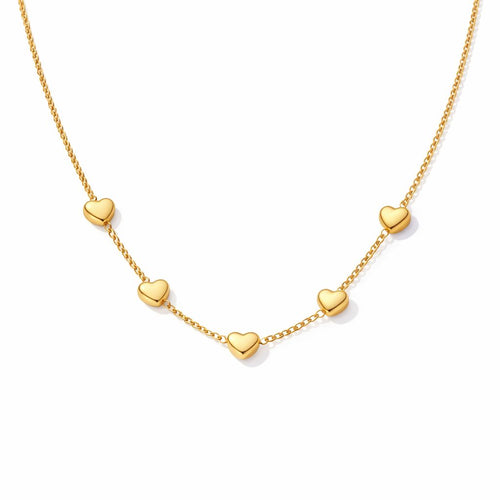 Colier Multi Heart Placat cu Aur 18k