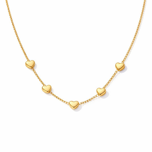 Colier Multi Heart Placat cu Aur 18k