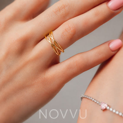 Inel Waves Gold cu Aur