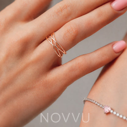Inel Wave Rose cu Argint