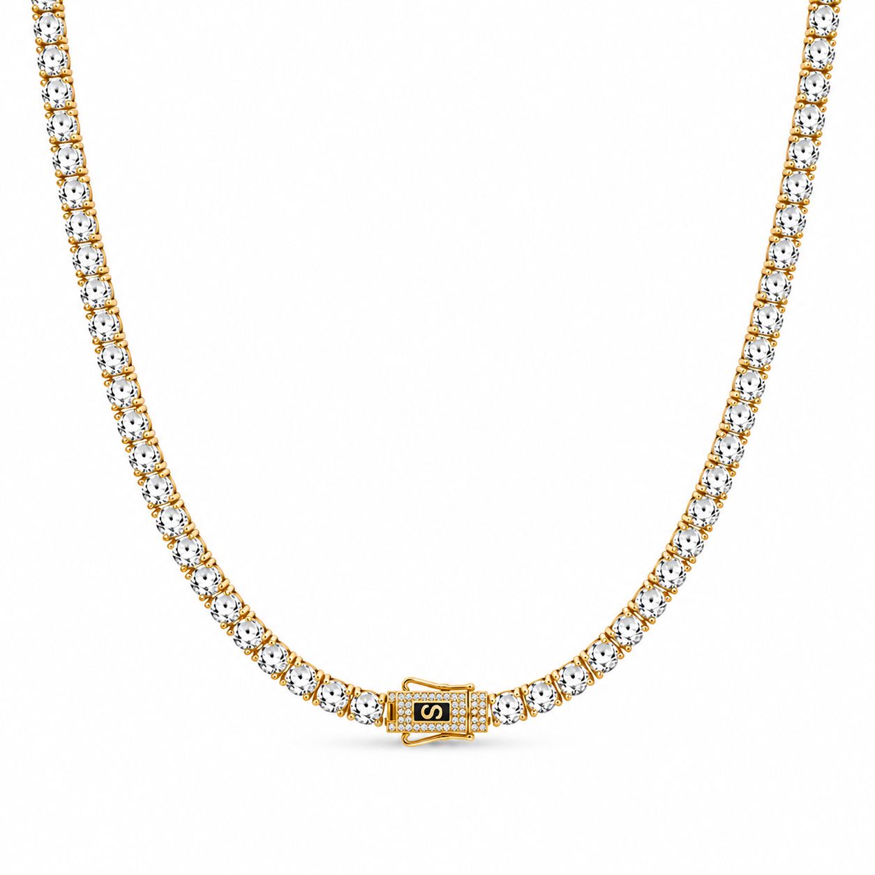 Colier Monaco Tennis Gold cu Aur 4MM