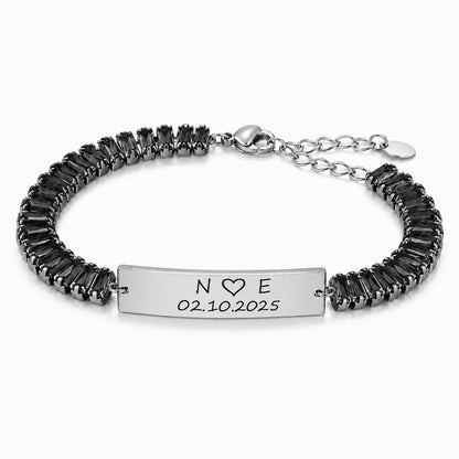 Bratara Personalizata Data Mystic Silver Black