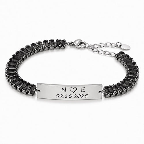 Bratara Personalizata Data Mystic Silver Black