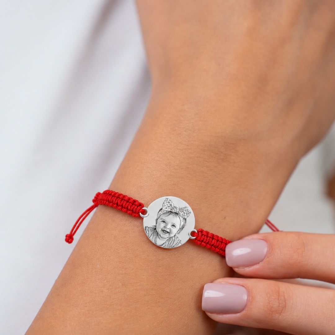 Bratara Rosie Personalizata Bebe cu Argint