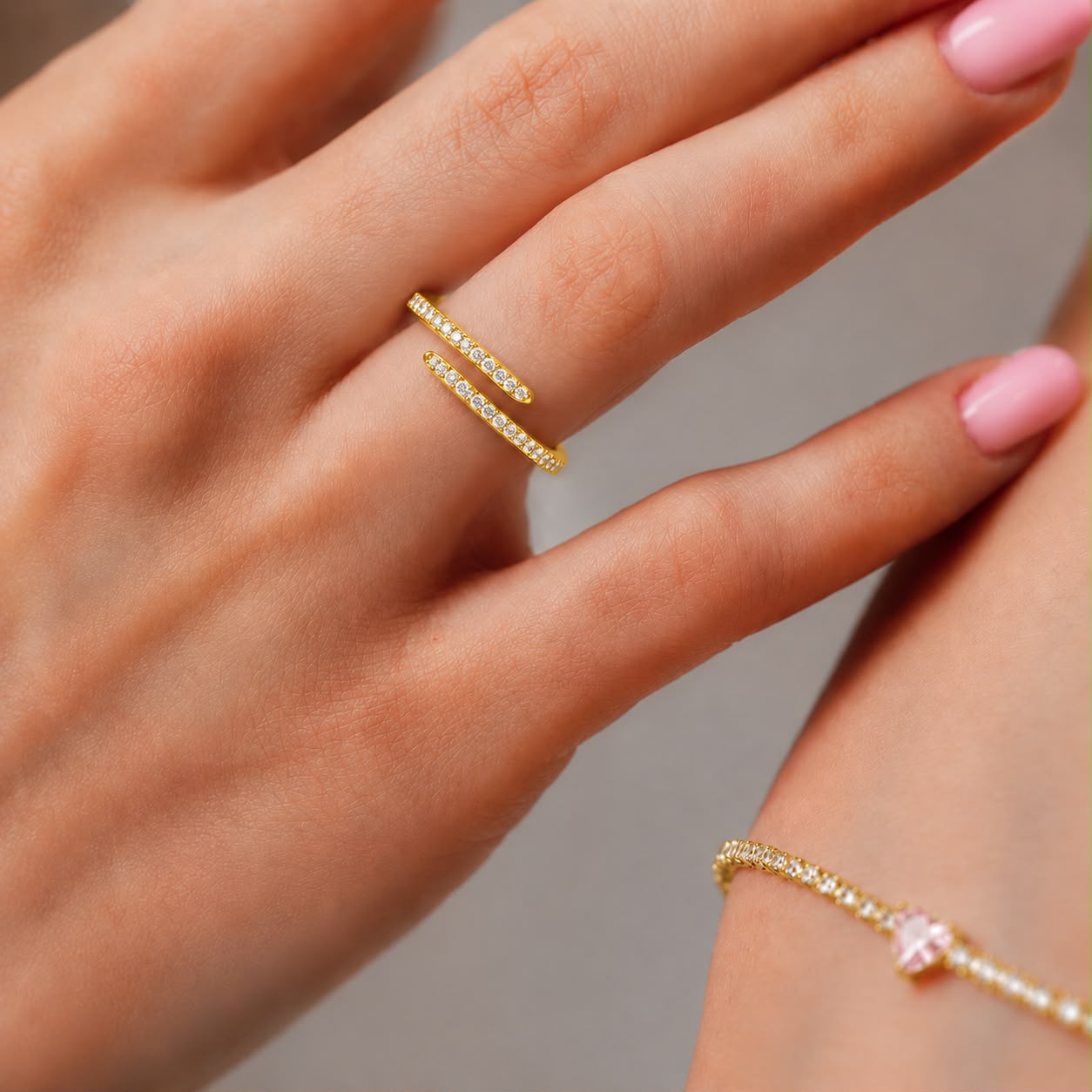Inel Sway Gold cu Aur Reglabil