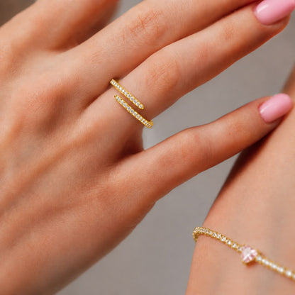 Inel Sway Gold cu Aur Reglabil