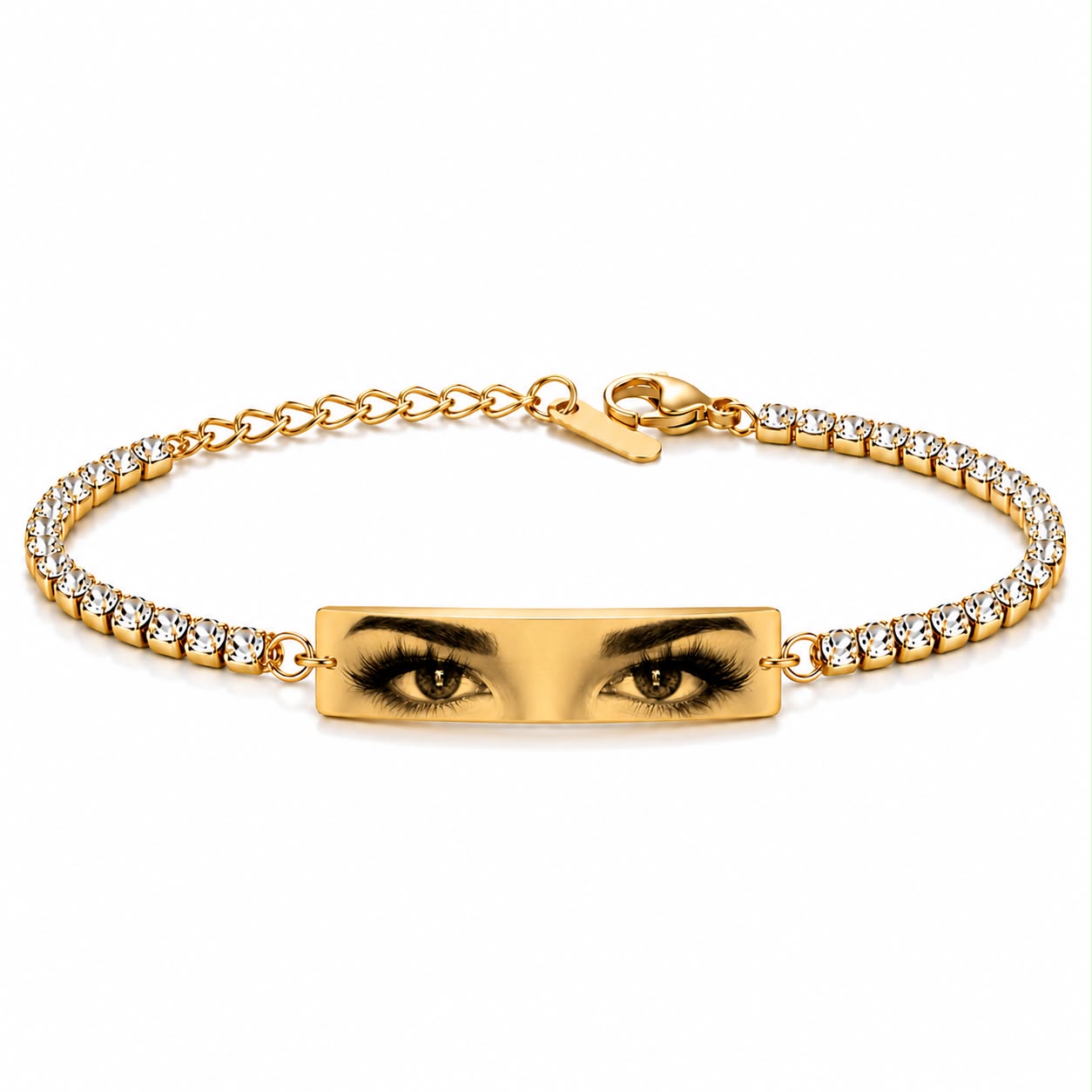 Bratara Personalizata Eyes Tennis Gold