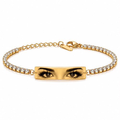 Bratara Personalizata Eyes Tennis Gold