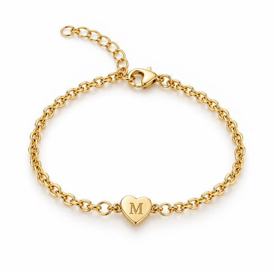 Bratara Personalizata Inima Gold