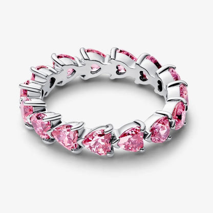 Inel Multi Pink Heart cu Argint